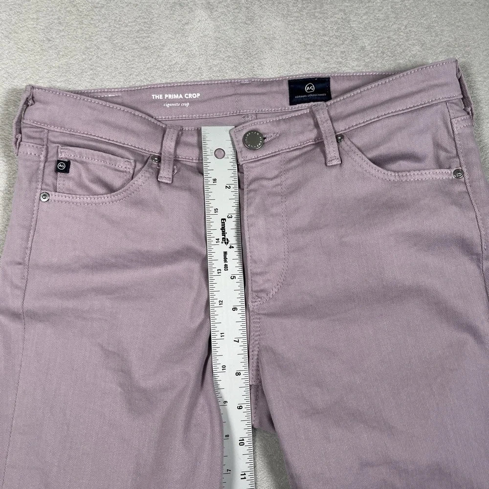 AG Adriano Goldschmied Women's The Prima Crop Pink‎ Cigarette Jeans Size 27 USA